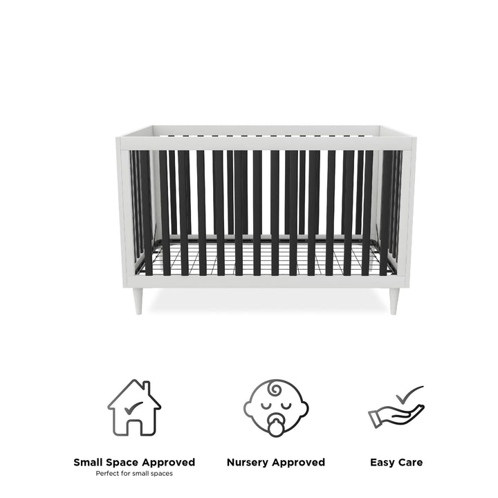 Rowan Valley Flint 3 in 1 Crib with Adjustable Heights - White