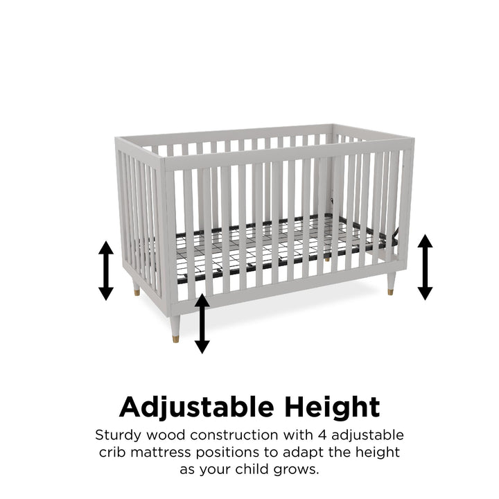 Rowan Valley Flint 3 in 1 Crib with Adjustable Heights - Sharkey Grey