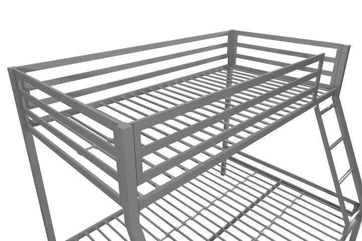 Lara Premium Twin over Full  Metal Bunk Bed - Twin-Over-Full -  Silver 