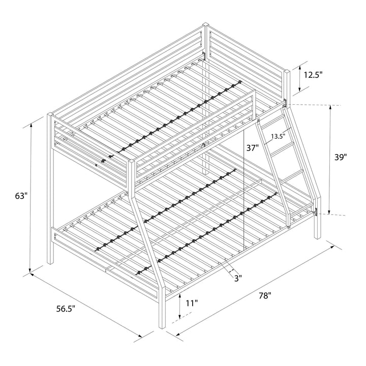 Premium metal bunk for families -  Silver 