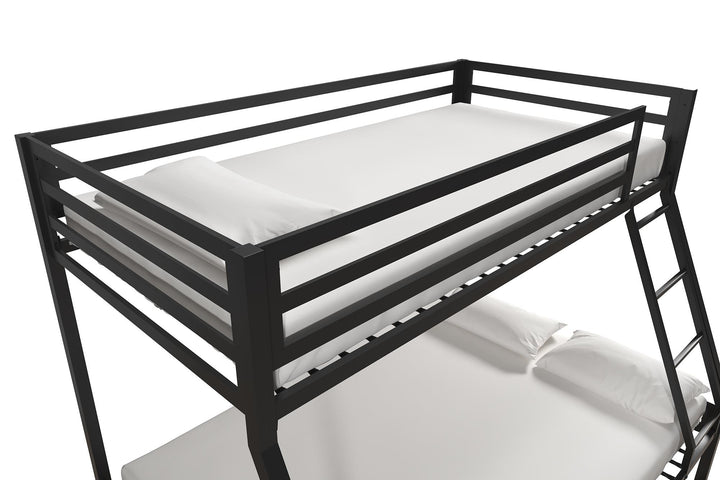 Lara Premium Twin over Full Metal Bunk Bed - Black - Twin-Over-Full