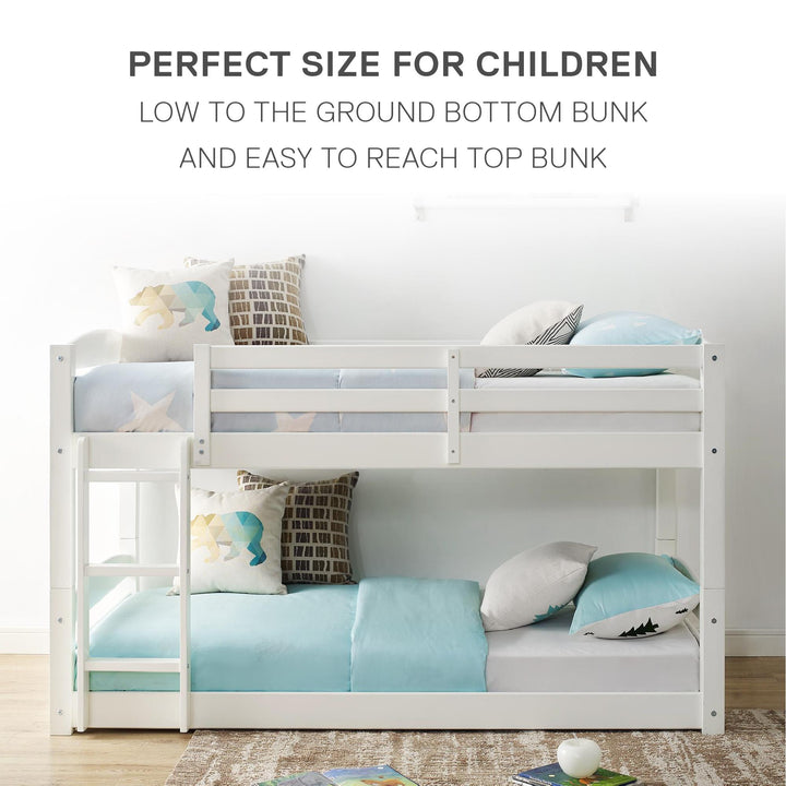 Sierra Twin over Twin Wood Bunk Bed, Converts into 2 Twin Beds - White - Twin-Over-Twin