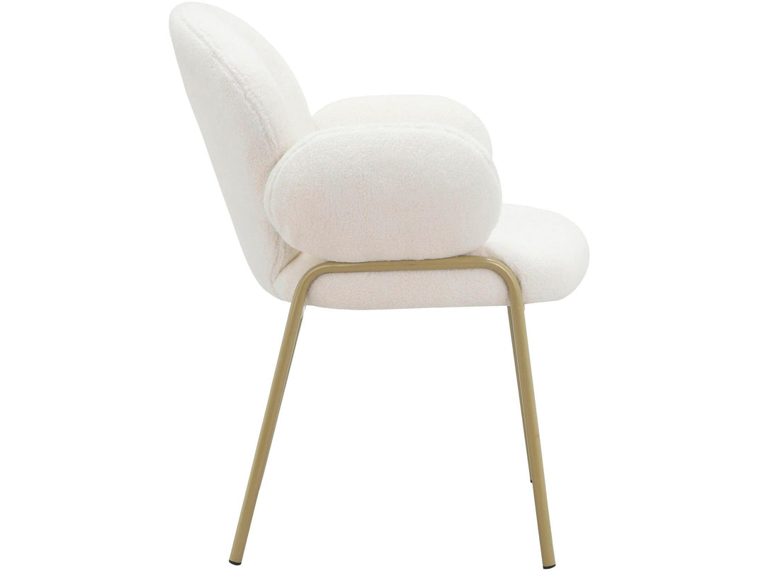 Sanna Dining Chair with Gold Metal Legs, Set of 2 - Off White - Set of 2