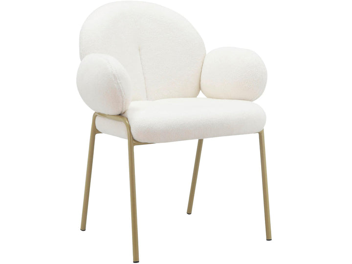 Sanna Dining Chair with Gold Metal Legs, Set of 2 - Off White - Set of 2