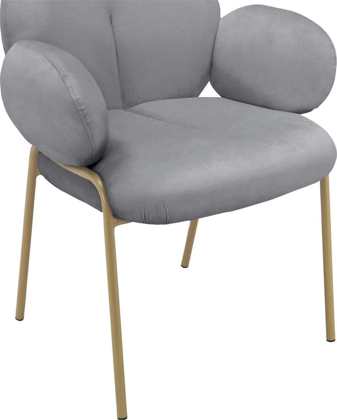 Sanna Dining Chair with Gold Metal Legs, Set of 2 - Gray - Set of 2