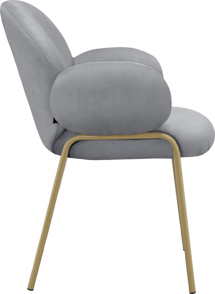 Sanna Dining Chair with Gold Metal Legs, Set of 2 - Gray - Set of 2
