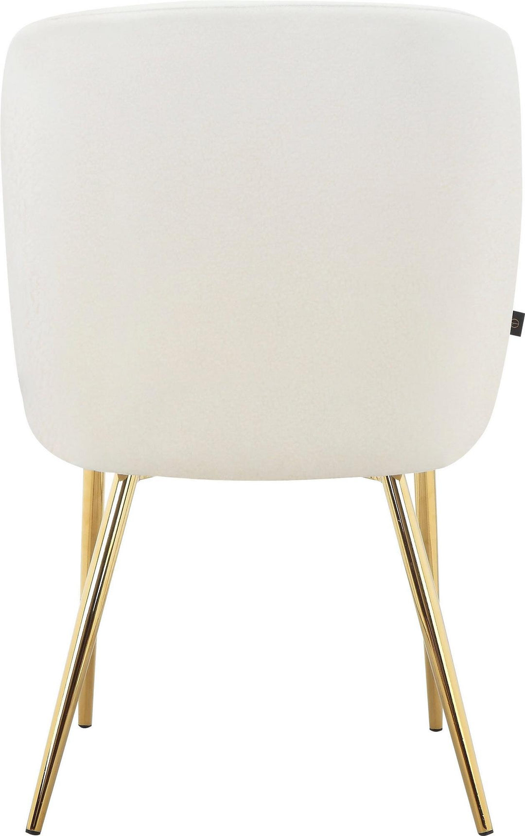 Trina Dining Chair with Chrome Plated Gold Legs, Set of 2 - White - Set of 2