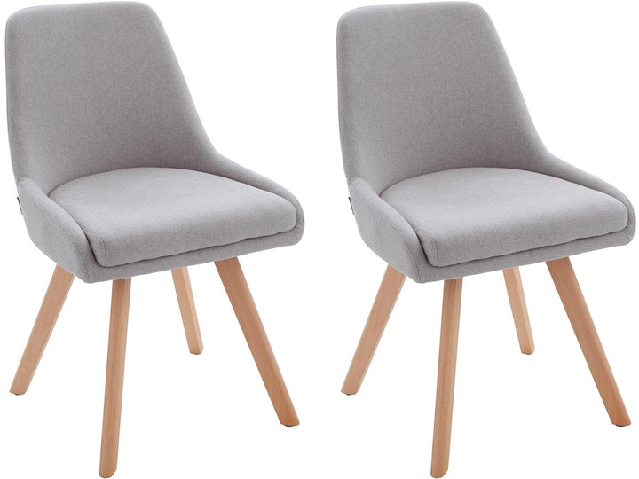 Thora Dining Chair with Oak Legs, Set of 2 - Light Gray - Set of 2