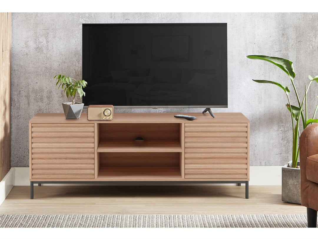 Jarrel TV Stand with 2 Side Cabinets - Natural