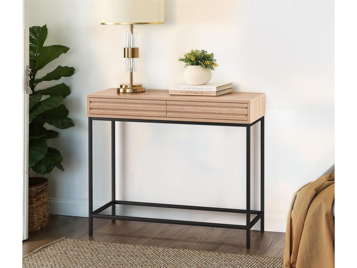 Jarrel Console Table with 2 Drawers - Natural