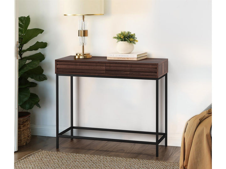 Jarrel Console Table with 2 Drawers - Brown