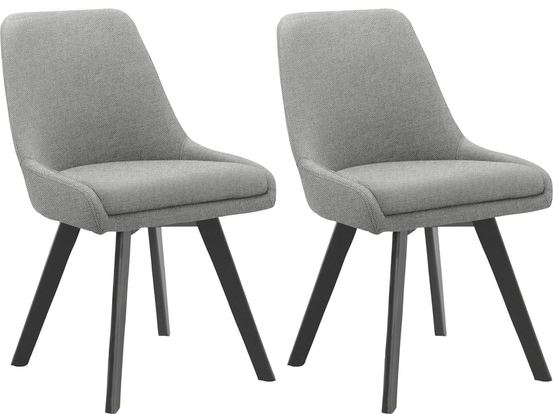 Thora Dining Chair with Black Metal Legs, Set of 2 - Gray - Set of 2
