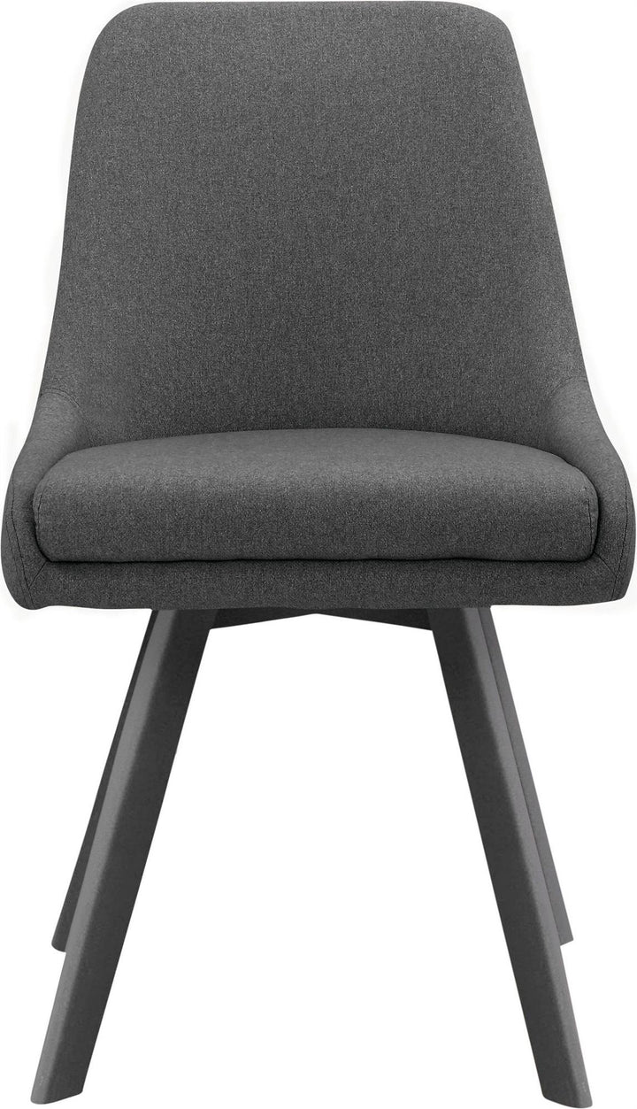 Thora Dining Chair with Black Metal Legs, Set of 2 - Charcoal - Set of 2