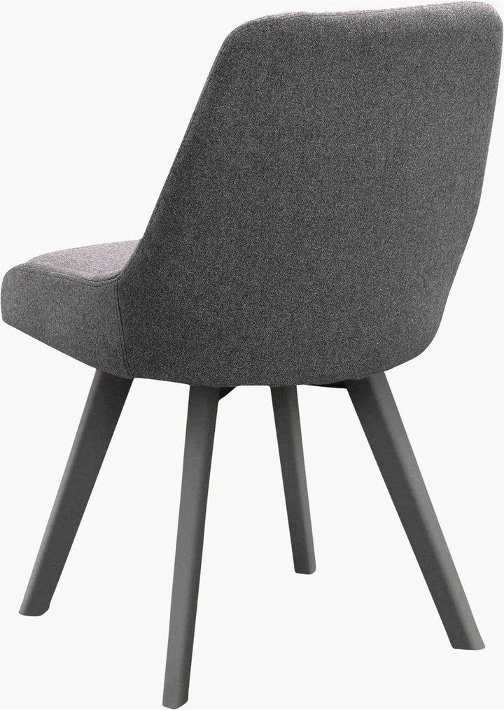 Thora Dining Chair with Black Metal Legs, Set of 2 - Charcoal - Set of 2