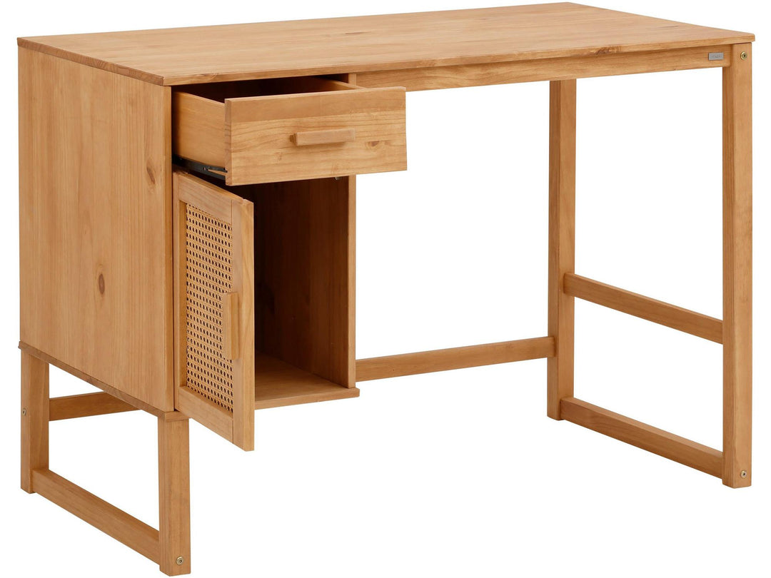 Talo Desk with Closed Storage and Drawer - Natural