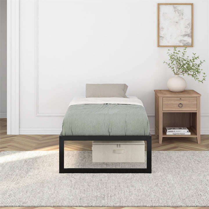 Avey Modern Metal Platform Bed Frame - Black - Twin