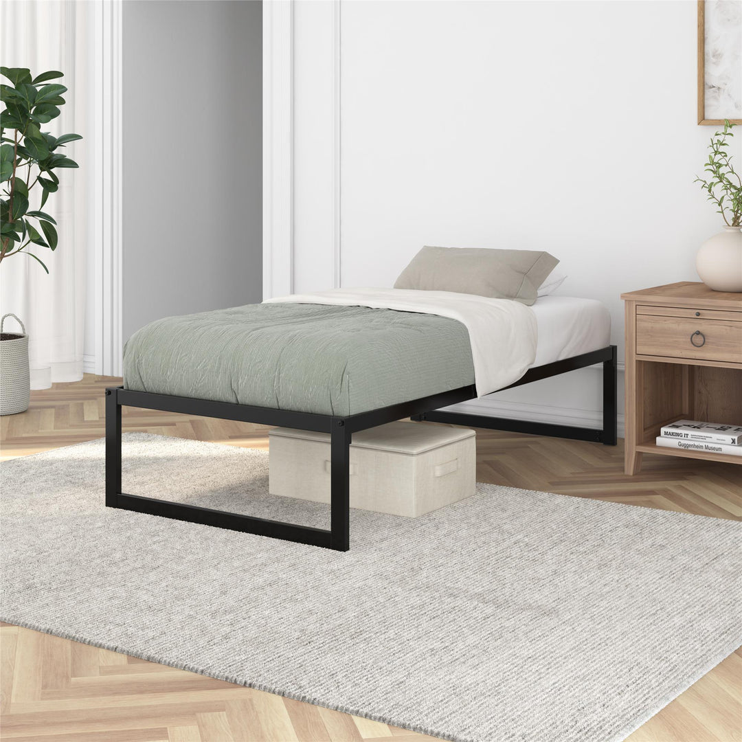 Avey Modern Metal Platform Bed Frame - Black - Twin