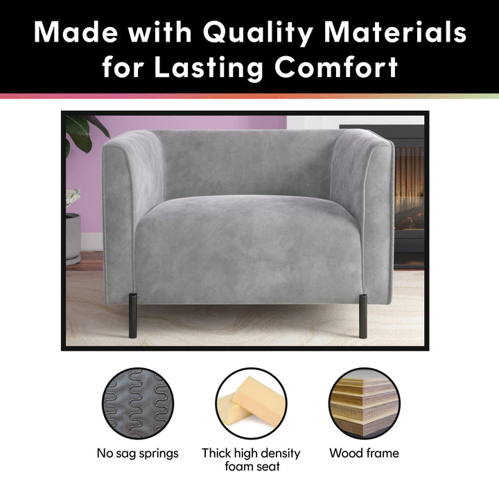 Blair Upholstered Accent Chair and a Half - Light Gray - 1-Seater