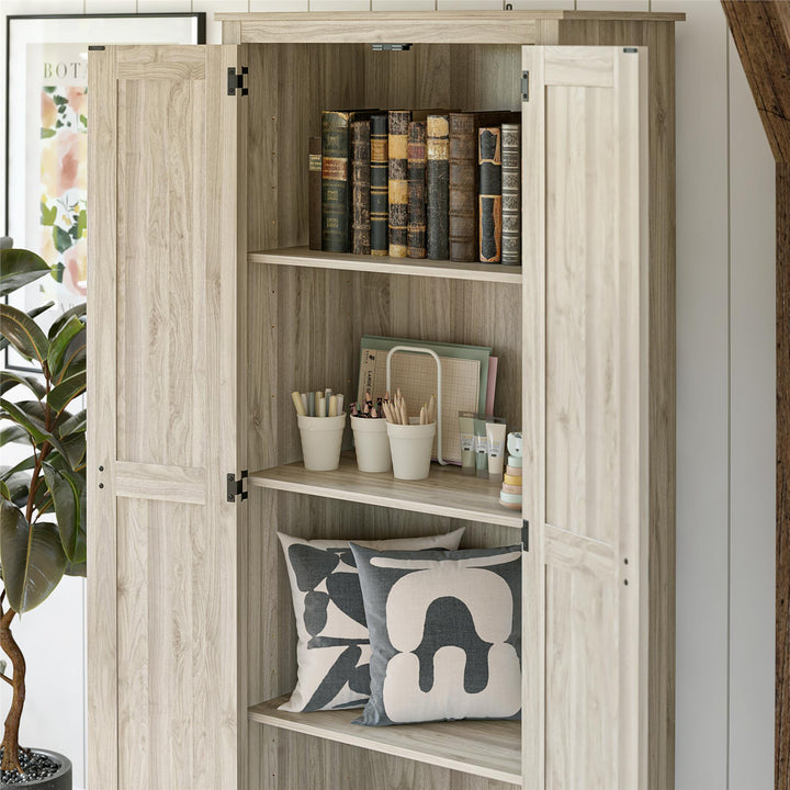Farmington Rustic Farmhouse 31.5 Inch Wide Storage Cabinet - Light Walnut