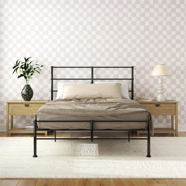 MacKenzie Adaptable Metal Platform Bed - Black - Queen