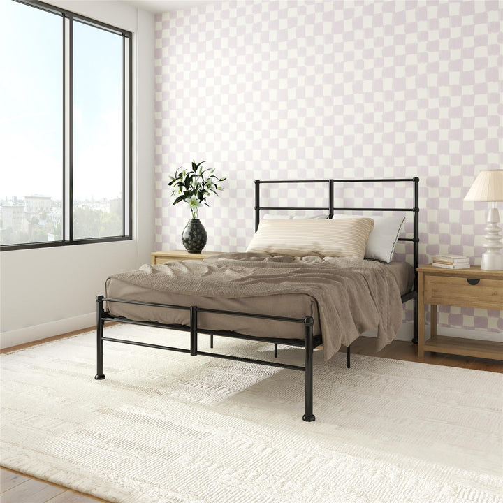 MacKenzie Adaptable Metal Platform Bed - Black - Full