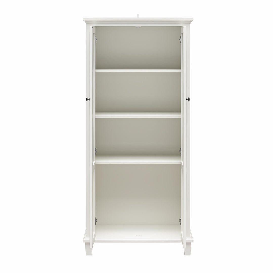 Ellington Tall Accent Cabinet with Glass Doors - White