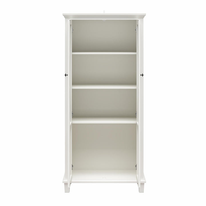 Ellington Tall Accent Cabinet with Glass Doors - White