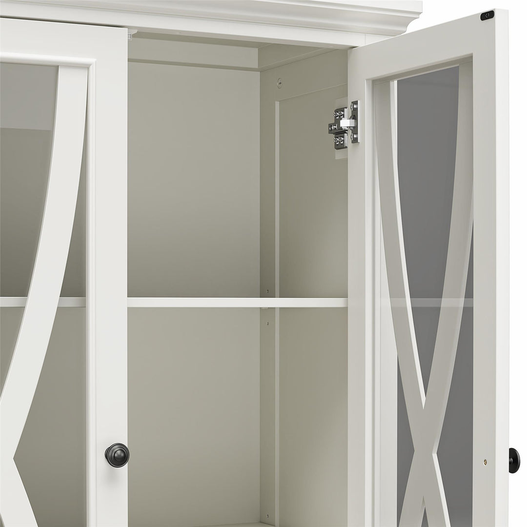 Ellington Tall Accent Cabinet with Glass Doors - White