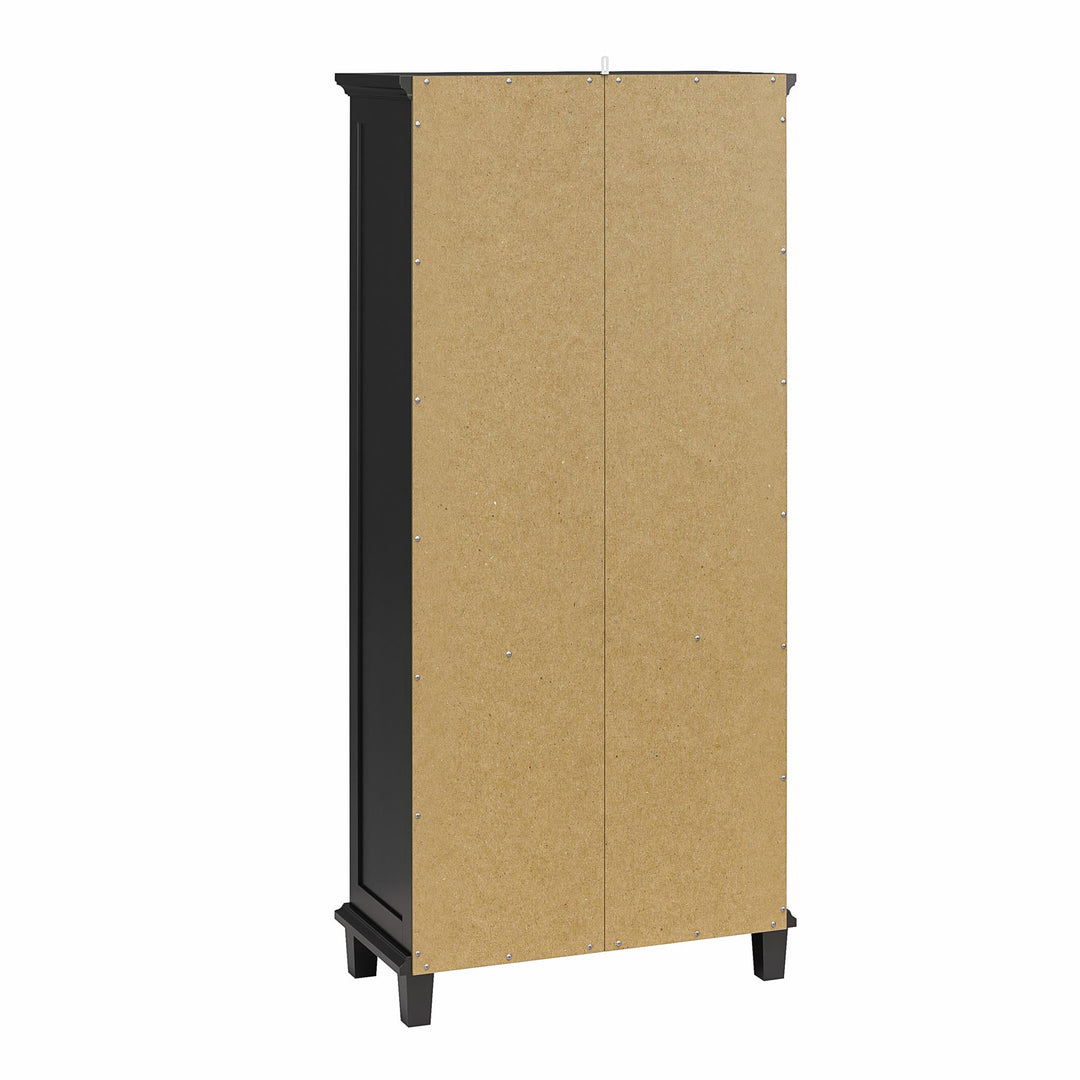 Ellington Tall Accent Cabinet with Glass Doors - Black