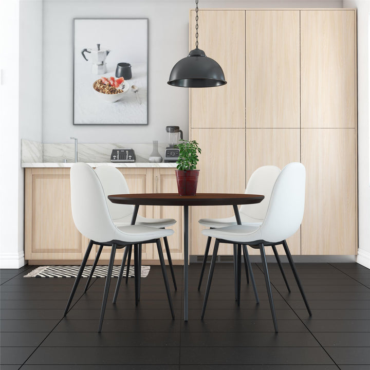 Brandon  Upholstered Mid Century Modern Kitchen Dining Chairs, Set of 4 - White