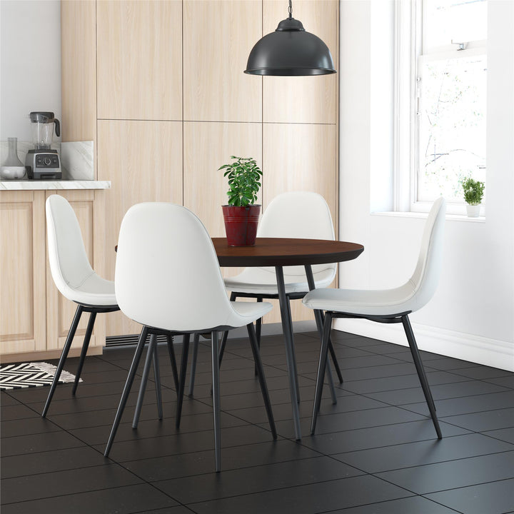 Brandon  Upholstered Mid Century Modern Kitchen Dining Chairs, Set of 4 - White