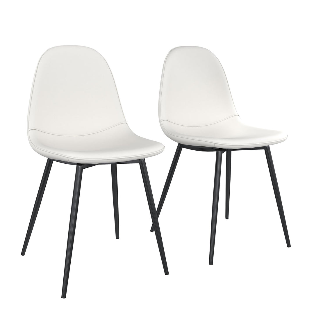 Brandon  Upholstered Mid Century Modern Kitchen Dining Chairs, Set of 4 - White