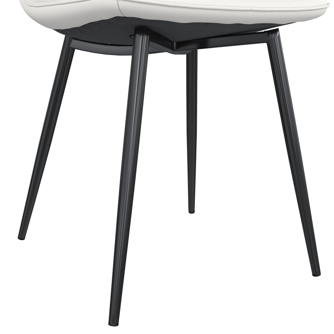 Brandon  Upholstered Mid Century Modern Kitchen Dining Chairs, Set of 4 - White