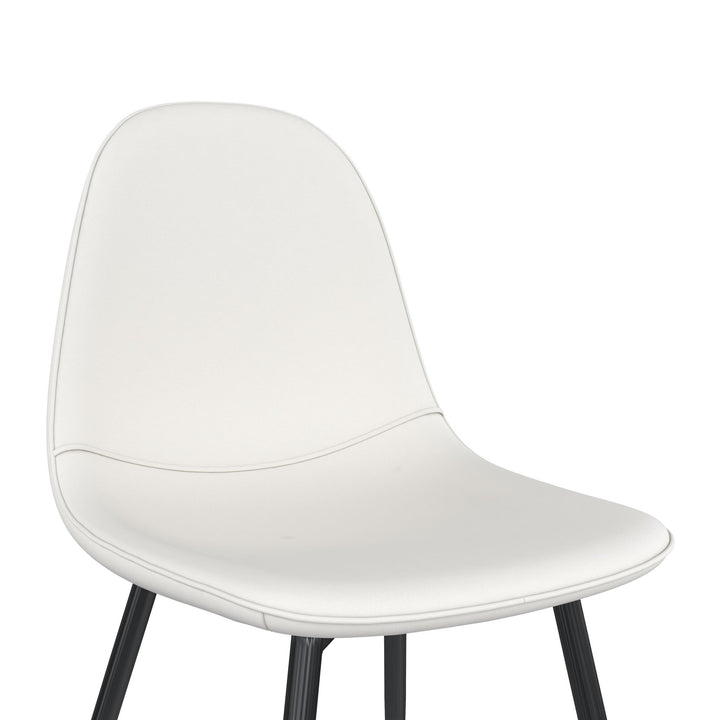 Brandon  Upholstered Mid Century Modern Kitchen Dining Chairs, Set of 4 - White