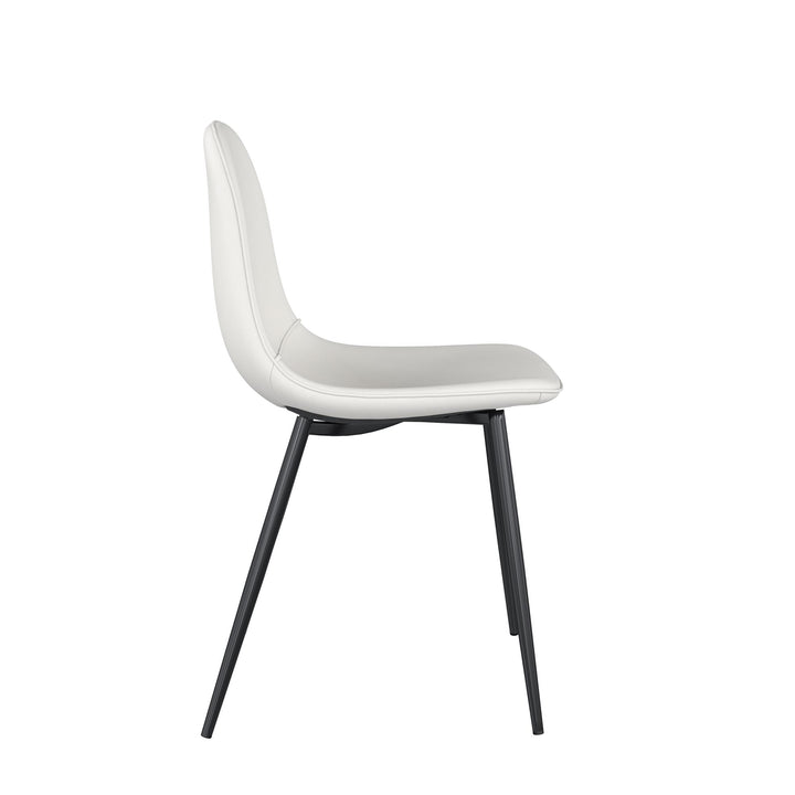 Brandon  Upholstered Mid Century Modern Kitchen Dining Chairs, Set of 4 - White