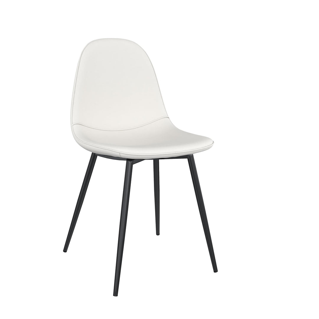 Brandon  Upholstered Mid Century Modern Kitchen Dining Chairs, Set of 4 - White