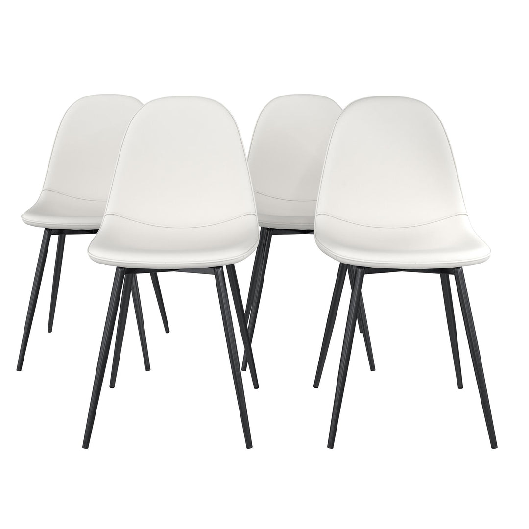 Brandon  Upholstered Mid Century Modern Kitchen Dining Chairs, Set of 4 - White