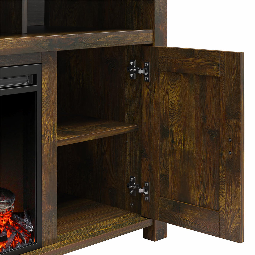 Farmington Electric Fireplace TV Console with Remote for TVs up to 85" - Century Barn Pine