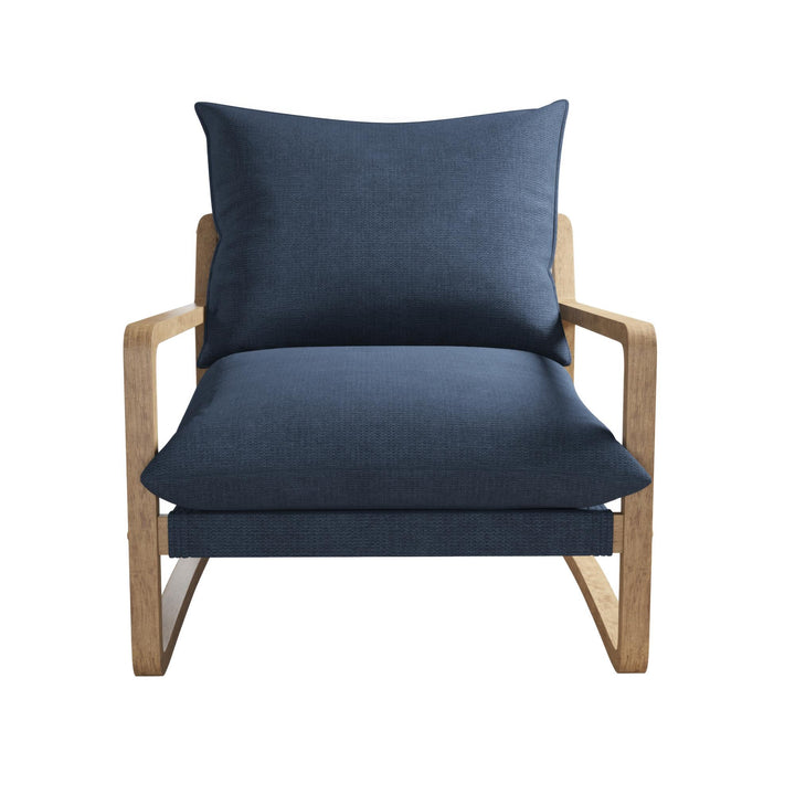 DHP Mira Upholstered Sling Accent Chair with Solid Wood Frame - Navy - 1-Seater