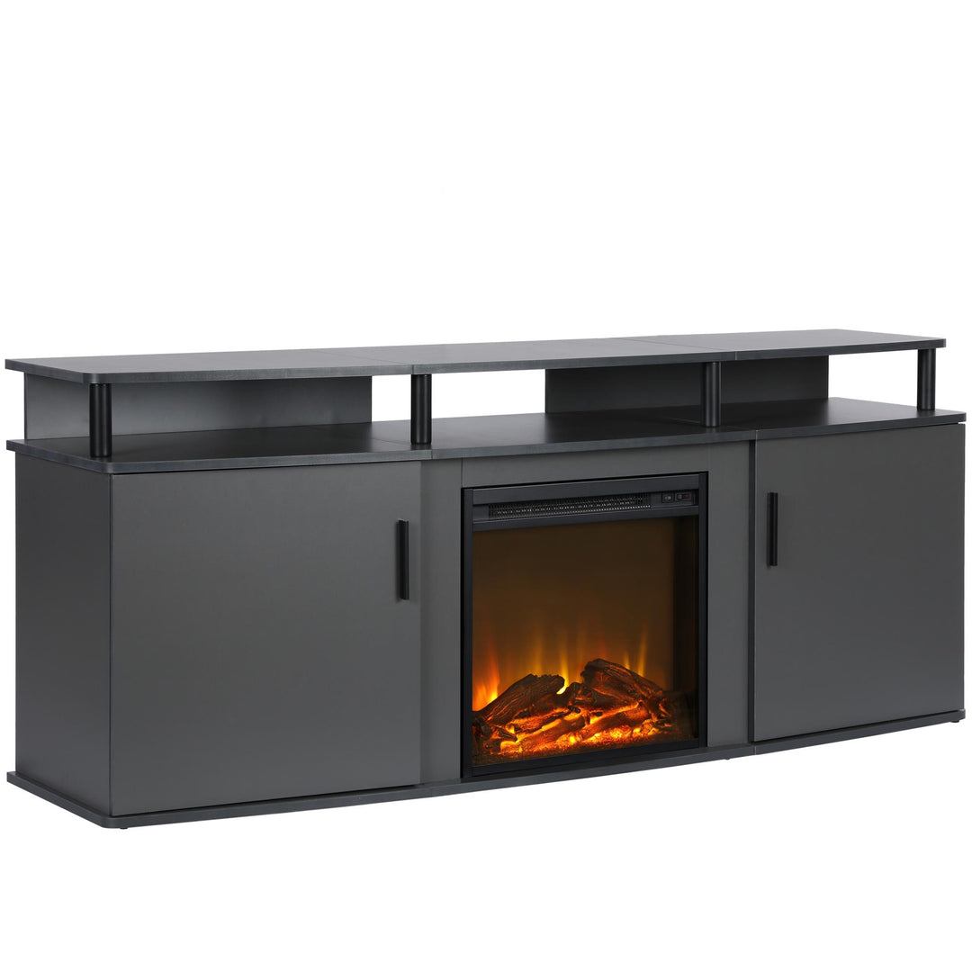 Carson Electric Fireplace TV Console for TVs up to 70 Inch - Gray