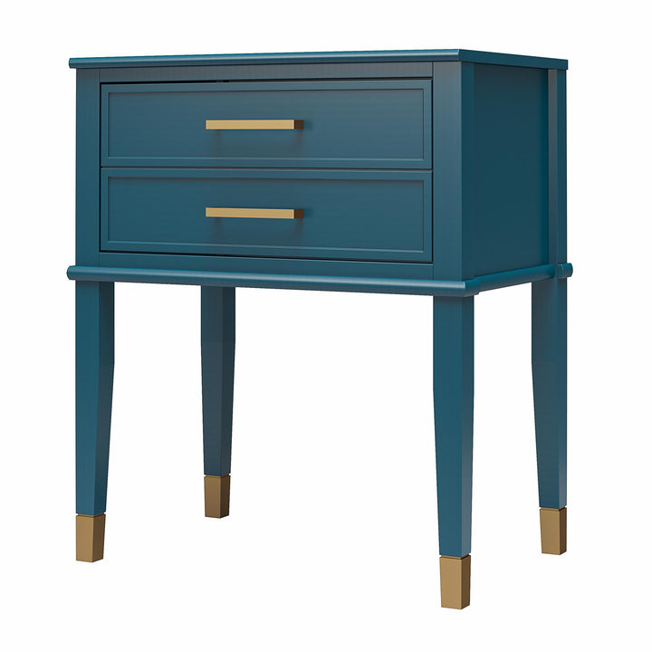 Westerleigh 2 Drawer Nightstand with Gold Accents - Moroccan Blue