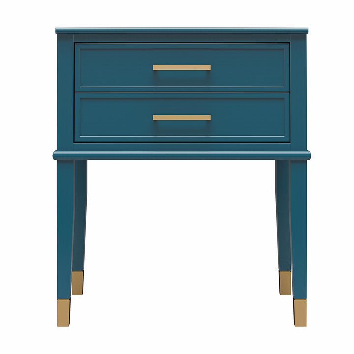 Westerleigh 2 Drawer Nightstand with Gold Accents - Moroccan Blue