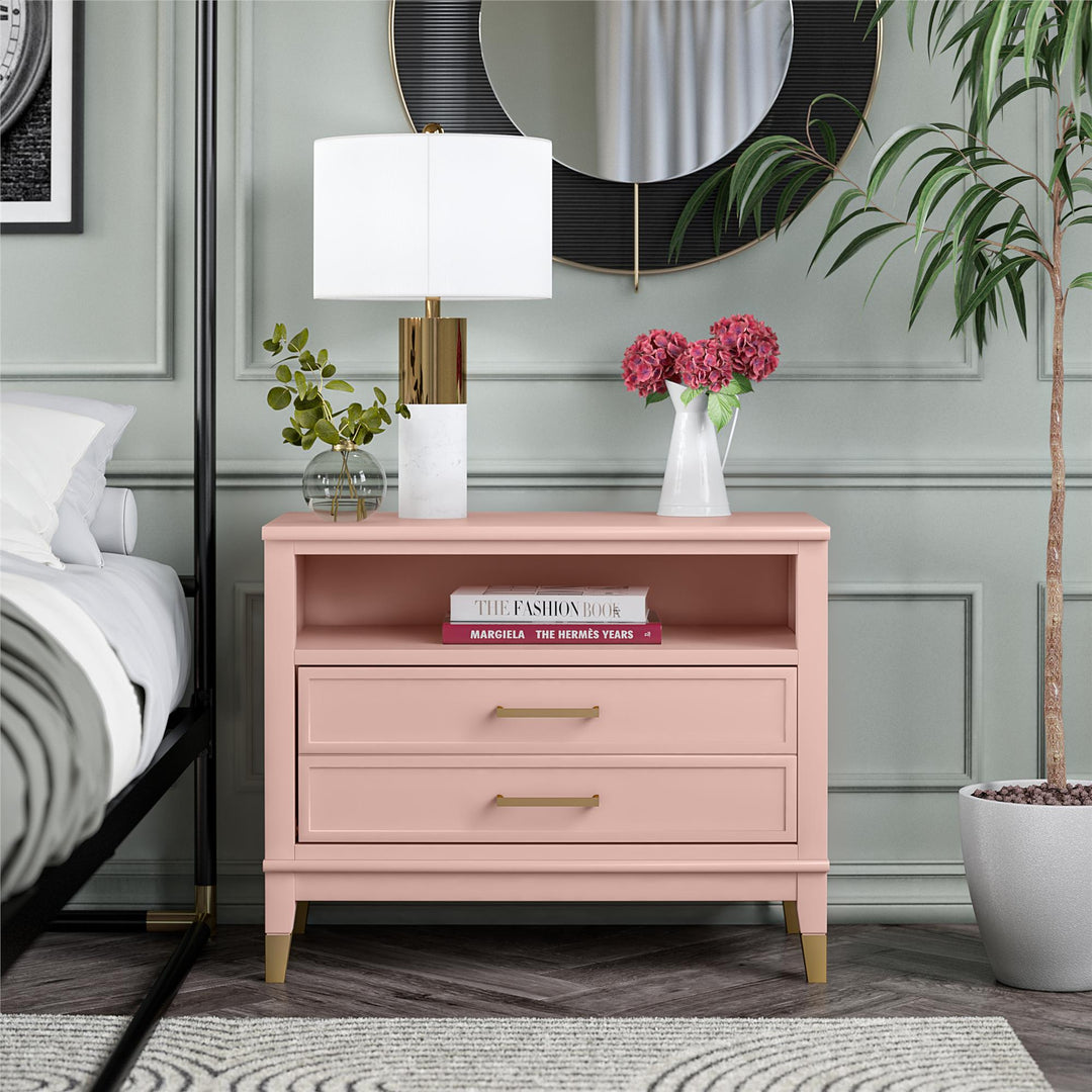 Westerleigh Wide Nightstand - Pink (Pale Dogwood)