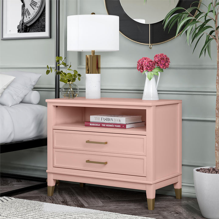 Westerleigh Wide Nightstand - Pink (Pale Dogwood)