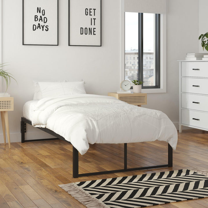 Colten All Metal Universal Platform Bed - Black - Twin