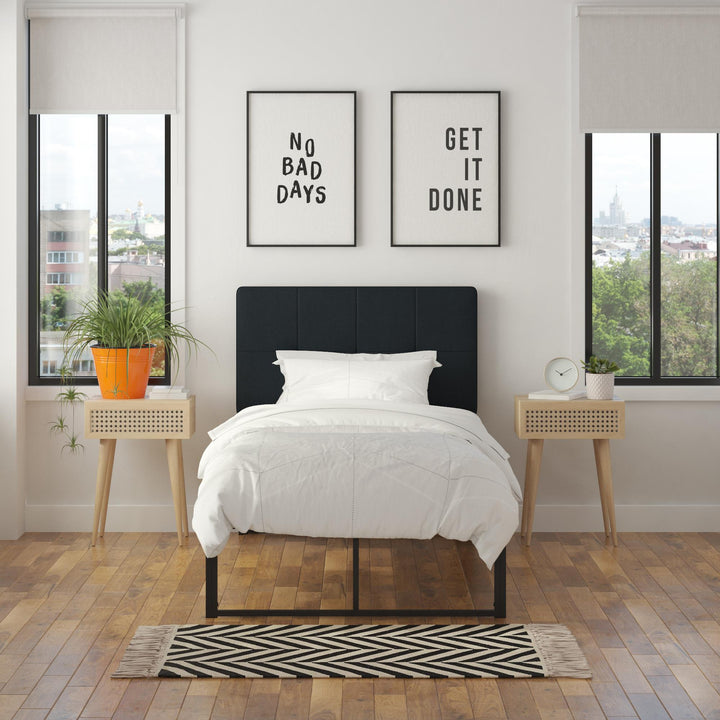 Colten All Metal Universal Platform Bed - Black - Twin