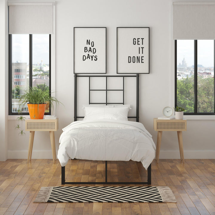 Colten All Metal Universal Platform Bed - Black - Twin