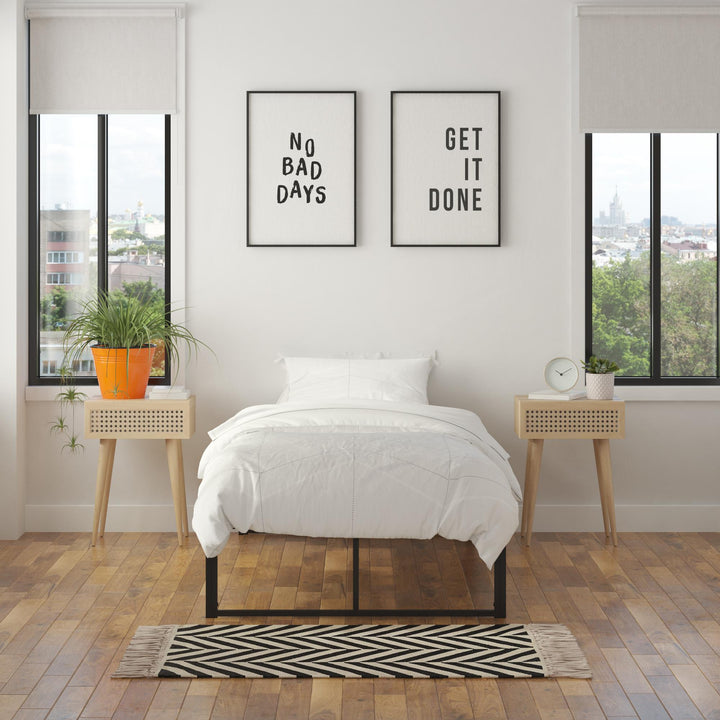 Colten All Metal Universal Platform Bed - Black - Twin