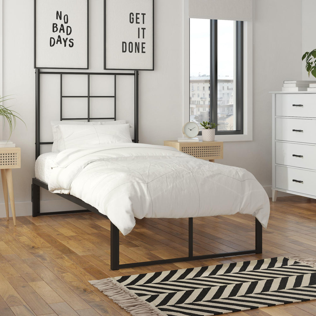 Colten All Metal Universal Platform Bed - Black - Twin