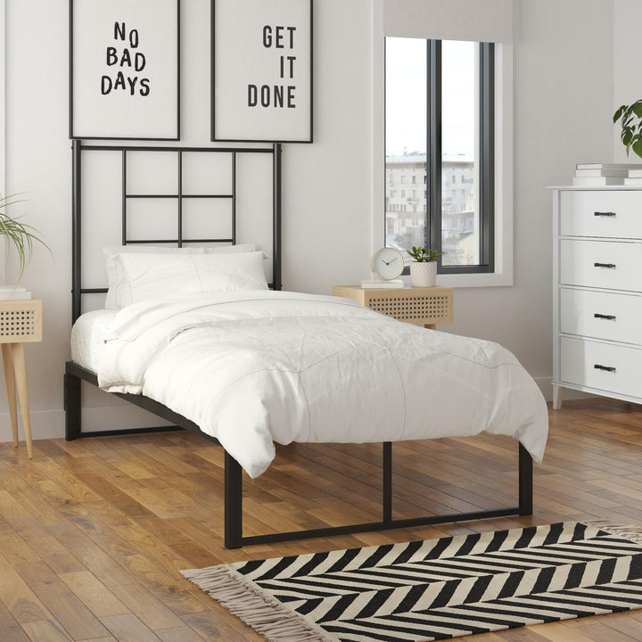 Colten All Metal Universal Platform Bed - Black - Twin